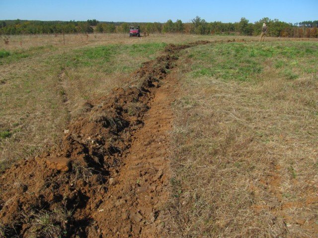 This is what the swale looked like after the first pass.