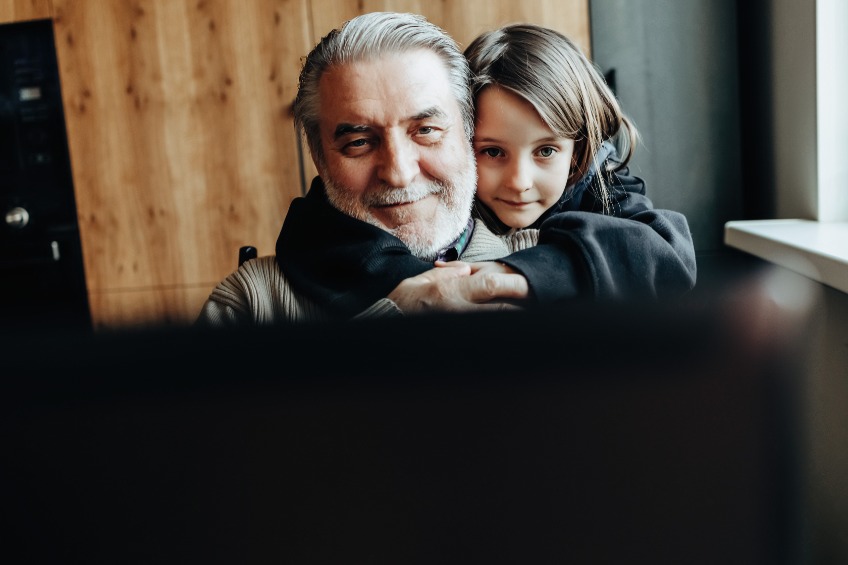Man and granddaughter